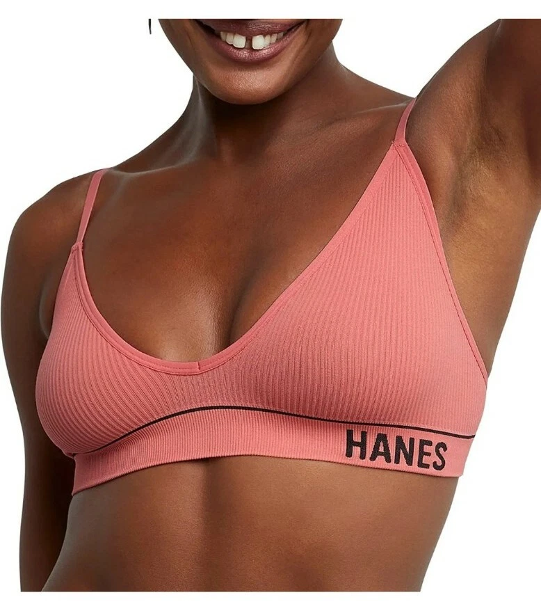 2 Women’s Hanes Rib Contour Bra & Seamless Rib Bralette XS MHB004 MHB005