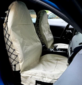 For CHRYSLER CROSSFIRE 2004-2008 Seat Covers Beige Canvas Tactical Front Pair - Picture 1 of 4