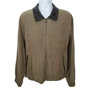 Robert Comstock Endurance Men's Collared Jacket Size L 44 Brown Leather Trim - Picture 1 of 9