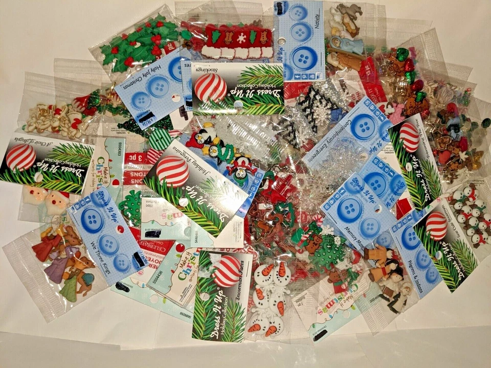 Jesse James Christmas Winter Buttons Dress It Up Embellishments Various Styles - Image 1 of 1