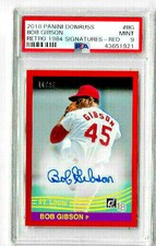 2018 Panini Donruss Bob Gibson Retro 1984 Signatures - Red PSA 9