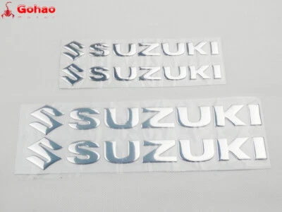 Juego de 4 letras emblema tanque motocicleta 3D plateadas carenado/insignia guardabarros GSXR TODO Foto 1 de 4