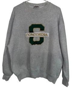 Vintage Sports Pages Erwachsenen Sweatshirt Gr. XL Concordia Applikation Hergestellt in den USA LESEN - Bild 1 von 7