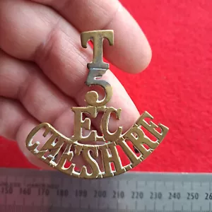 WW1 5th Territorial Earl of Chester Chesire Regiment T5 Shoulder Title Badge - Picture 1 of 3