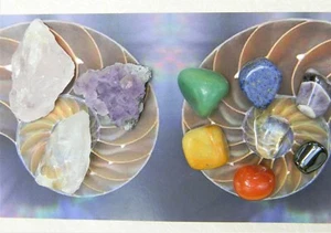 7 chakra healing crystal stone set + rose quartz amethyst cluster quartz + Art - Picture 1 of 12