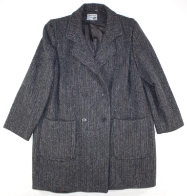 Abrigo Mujer International Scene 11/12 Lana Tweed Doble Pecho Espiga Gris Foto 1 de 4