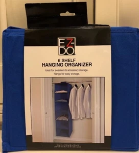 EZ-DO 6 Shelf Hanging Organizer Blue - Picture 1 of 2