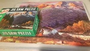 VINTAGE GUILD Machine cut 304 pc JIG SAW PUZZLE Whitman Mountain Campers NATURE - Picture 1 of 13