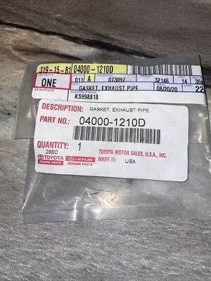 TOYOTA | JUNTA DE TUBO DE ESCAPE ✪NUEVO✪ 04000-1210D OEM GENUINO SCION LEXUS EE. UU. Foto 1 de 2