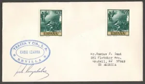 AOP Ship cover Cabo Izarra, signed Spain stamps - Picture 1 of 1