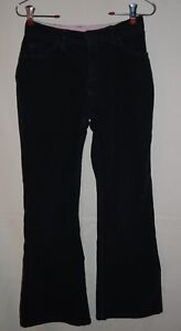Girl's LANDS' END Navy Blue Corduroy Pants Size 14S (slim) Adjustable Waistband