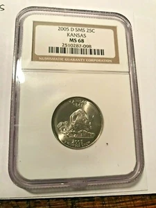 2005-D Kansas State Quarter SMS NGC MS68 #18989 - Picture 1 of 2