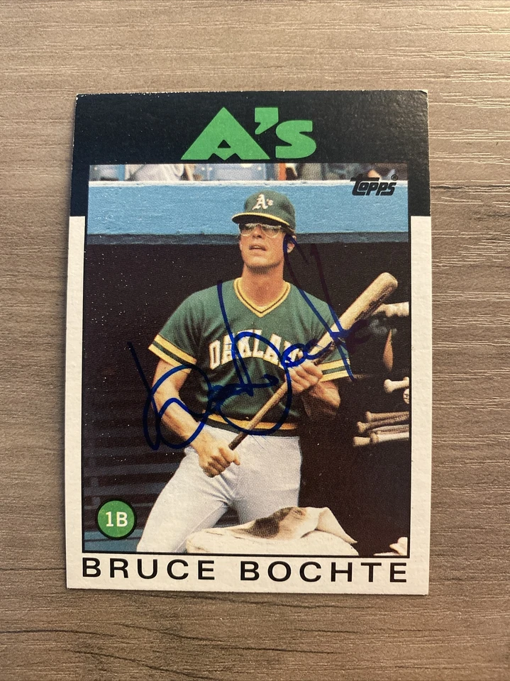 Bruce Bochte Signed Autographed Auto 1986 Topps Card #378 Oakland A's - Image 1 of 1