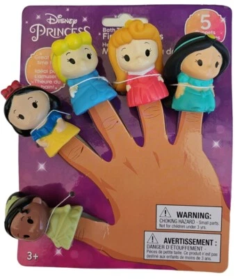 Disney Princesses 5 Finger Bath Puppets Snow White Cinderella & More Ages 3+ NEW - Image 1 of 2