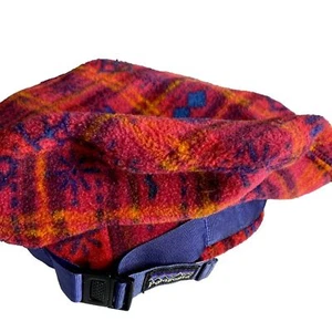 VTG PATAGONIA Fleece SNOW FLAKE HOLIDAY BERET Red Hat Cap KIDS Medium ADJUSTABLE - Picture 1 of 8