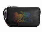 Coach Nolita 19 with Horse and Carriage Clutch Wristlet Black Multi Leather NWT