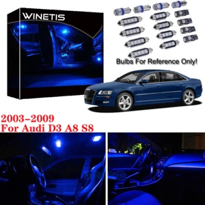 22x Paquete Interior de Luces LED Azules Ajuste 03-09 Audi D3 A8 S8 Canbus Libre de Errores - Imagen 1 de 12