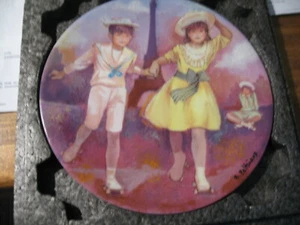 Skating at the Trocadero Collector Plate Bernard Peltriaux Limoges France - Picture 1 of 2