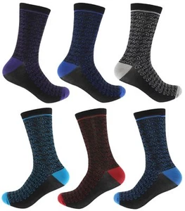 Tom Franks Mens 6 Pack Bubbles Design Cotton Rich Socks 7-11 - Picture 1 of 7