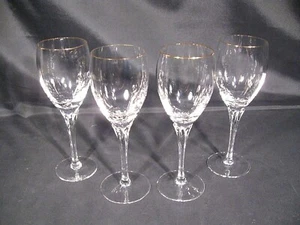 Gorham Crystal Andante Gold Water Glasses Set of 4 - Picture 1 of 12