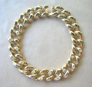150 / Collar Cadena Collar de Plástico Dore Y Estrás - Imagen 1 de 1