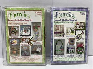 (2) Darcies Unmounted Rubber Stamp Set Lot Christmas Birthday Love Feel Better  - Picture 1 of 4