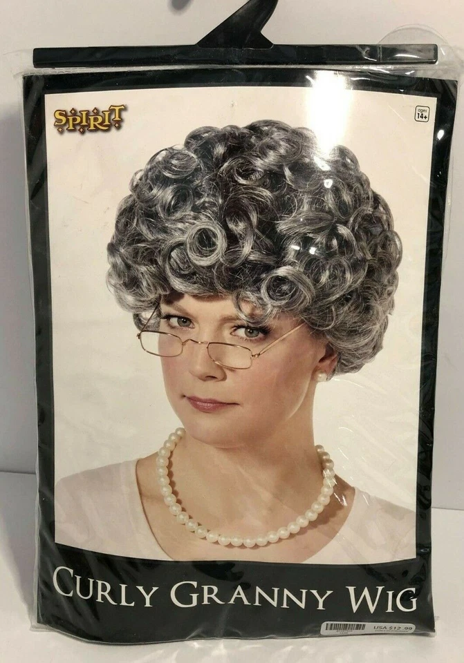 Costume NWOT Curly Granny Wig   Age 14+ - Image 1 of 1