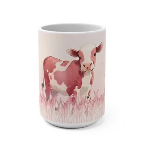 Moo-ve Over 🐮☕ Taza de café de cerámica de vaca marrón, taza de café de vaca, linda taza de vaca, 15 oz - Imagen 1 de 5