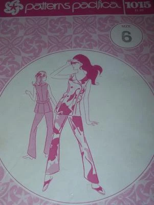 🏝PATTERNS PACIFICA #1015 - DOUBLE BREASTED TUNIC & FLARED PANTS PATTERN  6 FF - Image 1 of 3