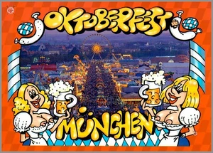 Bier - Oktoberfest München Deutschland - Postkarte unbespielt #B1 - Bild 1 von 2