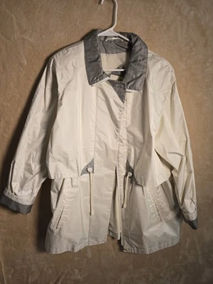 Vintage Fleet Street Women Rain Coat Medium Beige Drawstring Waist Hooded Style  - Image 1 of 4