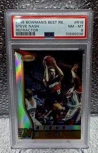 1996 Bowman's Best Steve Nash 🔥 REFRACTOR 🔥 RC ROOKIE CARD Hall Of Fame PSA 8 - Bild 1 von 3