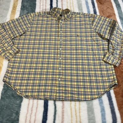 Vtg Ralph Lauren Shirt Mens 2XL Big 2XLB OCBD Oxford Polo Oxford Office Blue 732 - Image 1 of 4