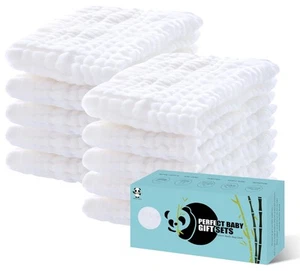 10 Pack 6-Layers Muslin Burp Cloths Large - Durable 100% Cotton - Baby Essent... - Picture 1 of 7