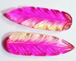 Brazilian Topaz Carving 48.30 Ct Fancy Shape Pair Loose Gemstones - Picture 1 of 6