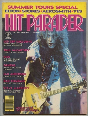 Hit Parader Magazine October 1976, Led Zeppelin, KISS, McCartney Genesis Bad Co. - Image 1 of 2