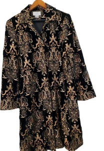  Giacca/Cappotto Nero e Oro Old Money Vintage LISA Z Goth Dark Romantico Grande Usato in Ottime Condizioni  - Foto 1 di 13