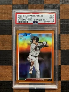 Bowman Chrome Heritage #92CP-AT 2020 refractor naranja Alek Thomas/25 PSA 9 - Imagen 1 de 2