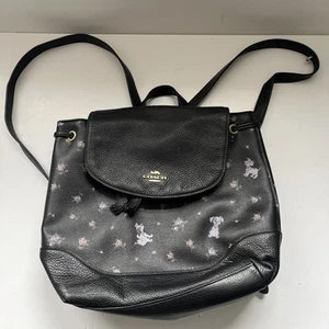 Coach X Disney 101 Dalmatians Black Backpack Handbag Rucksack Dog Print Floral - Picture 1 of 23