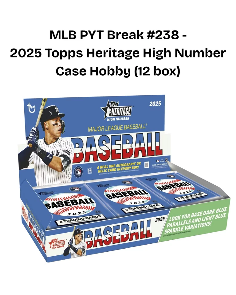MLB PYT Break #238 - 2025 Topps Heritage High Number Hobby CASE (12 box)