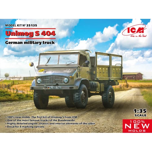 UNIMOG S 404 GERMAN MILITARY TRUCK KIT 1:35 Icm Kit Mezzi Militari Modellino Nuo - Immagine 1 di 1