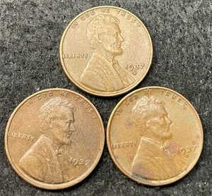 Centavos Lincoln Wheat 1937 D (3 monedas) - envío gratuito - Imagen 1 de 2