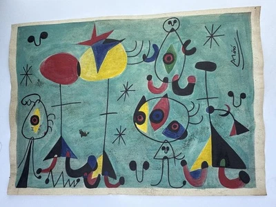Joan Miro Certificado de Autenticidade Pintura Arte Desenho Original Papel Vintage Assinado - Imagem 1 de 3