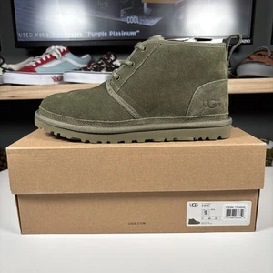 Sz 9 UGG Neumel Burnt Olive Suede Sheepskin Ankle Boots Booties Shoes Women - Picture 1 of 9