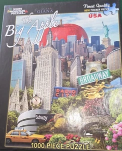 2012 - White Mountain 1000 pc Puzzle The Big Apple NYC- Alan Giana Hard To Find - Picture 1 of 3