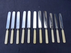 Vintage J Stead & Co Ltd Tafelmesser 8 + 3 Edelstahl-Verbundgriffe - Bild 1 von 23