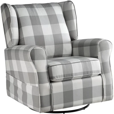 ACME Patli Swivel Chair with Glider  in Gray Fabric - Image 1 of 4