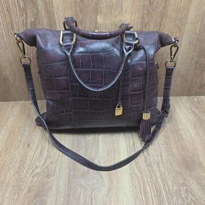 G.I.L.I. Bolso grande de hombro con borla de cuero en relieve de serpiente pitón Foto 1 de 4