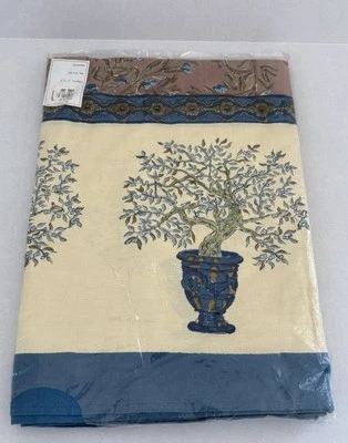 Couleur Nature French Tablecloth With Olive Trees ST CLEMENT Cotton - 71” x 106” - Image 1 of 4