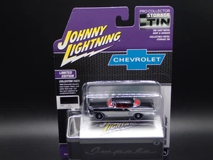 2025 JOHNNY LIGHTNING 1958 CHEVROLET IMPALA BLACK TIN R2 VS B NO 3 1:64 - Picture 1 of 8